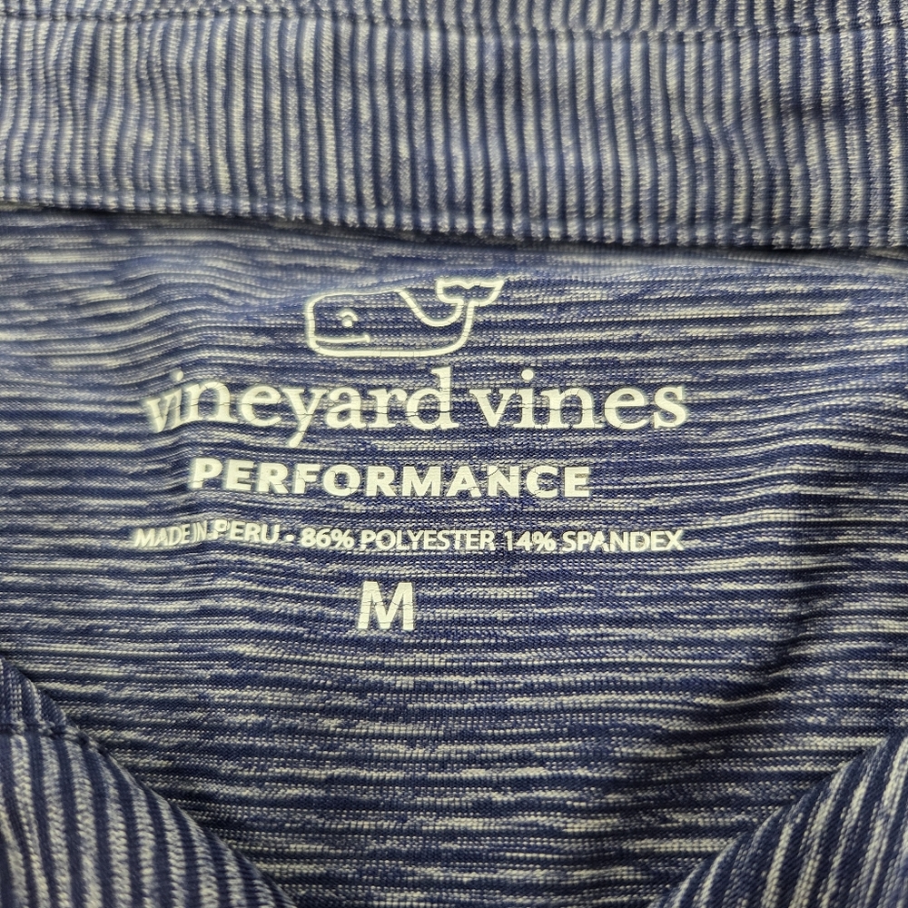 Vineyard Vines Summerland Stripe Sankaty Men's Blue Polo Shirt Size Medium - Picture 7 of 9